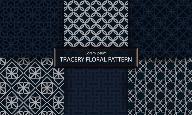 Set of Classic tracery pattern Vector illustration