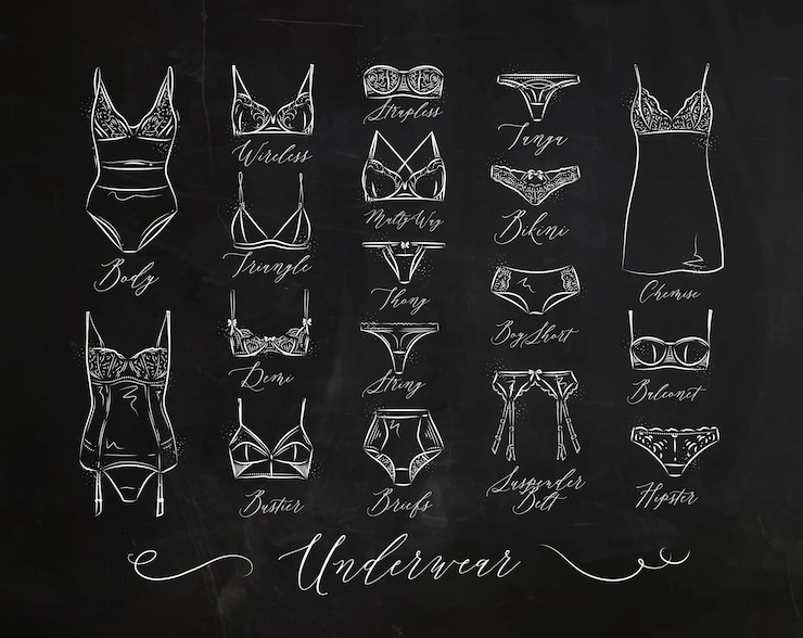Vector set of classic underwear icons 