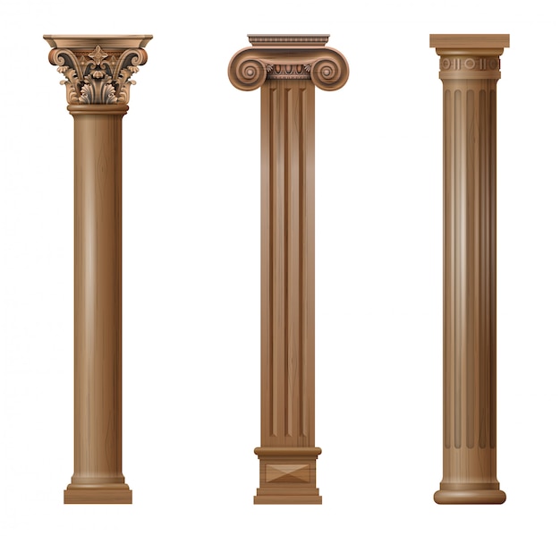 Set of  classic wood columns