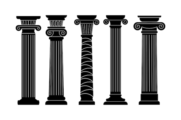 A set of classical antique columns. decorative element of
ancient buildings.