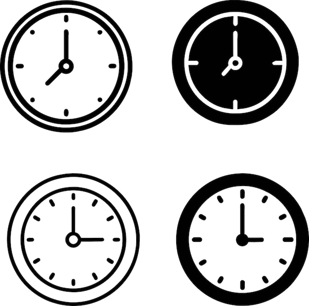 Vector set of clock icon