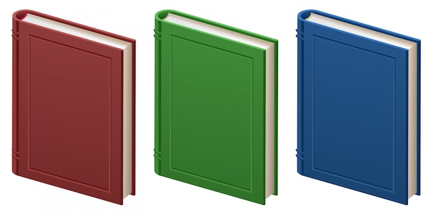 Vector set of closed books in hard cover
