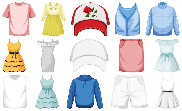 Vector set of clothes mock up