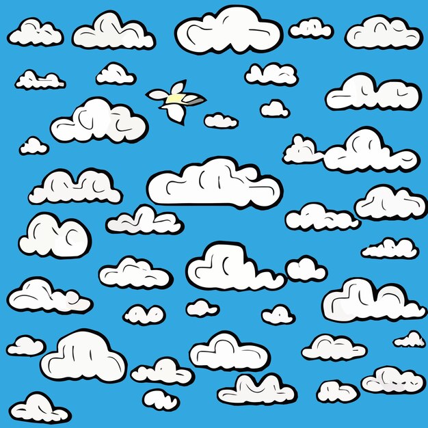 Set of cloud icons in trendy flat style isolated on background cloud symbol for your web site design