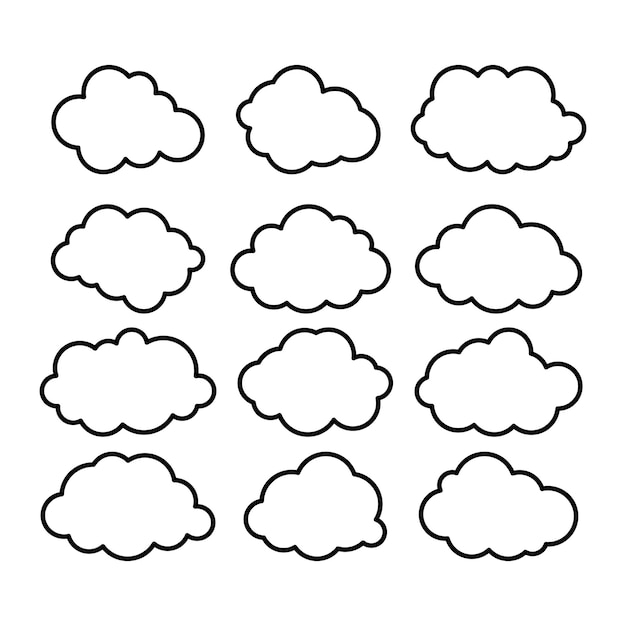 雲イラストベクトルのセット