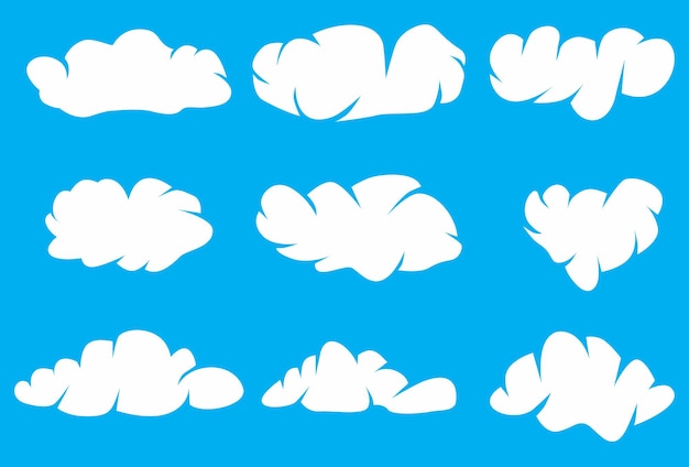 Set of cloud silhouette icon logo template vector illustration design