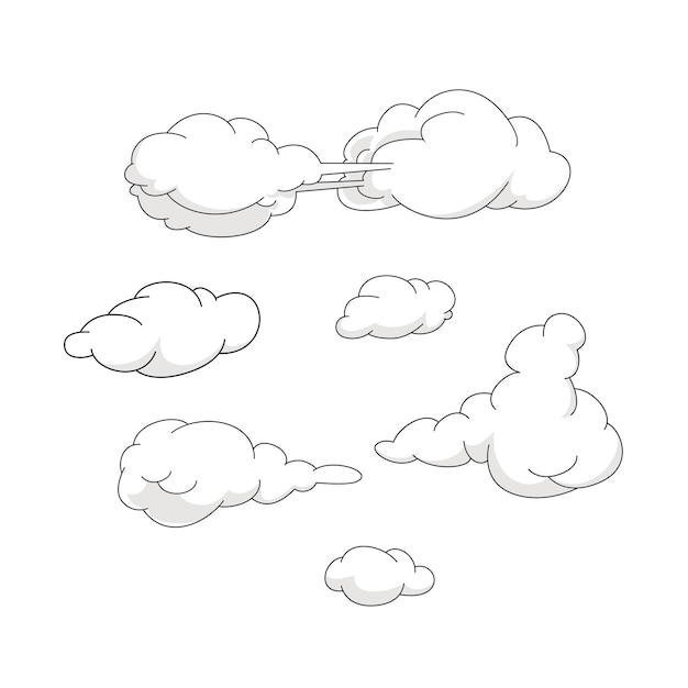 set of cloud vector illustration. white cloud collection.