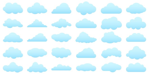 Vector set of clouds cloud icon vector illustration