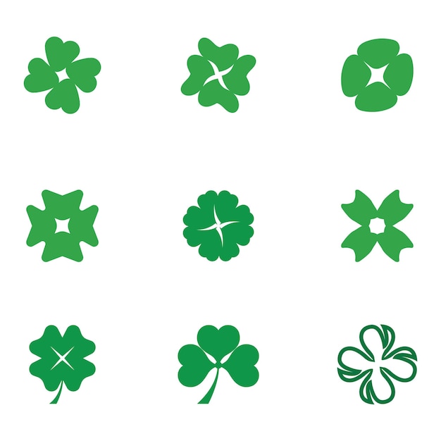 Vector set of clover leaf logo icon vector illustration template design