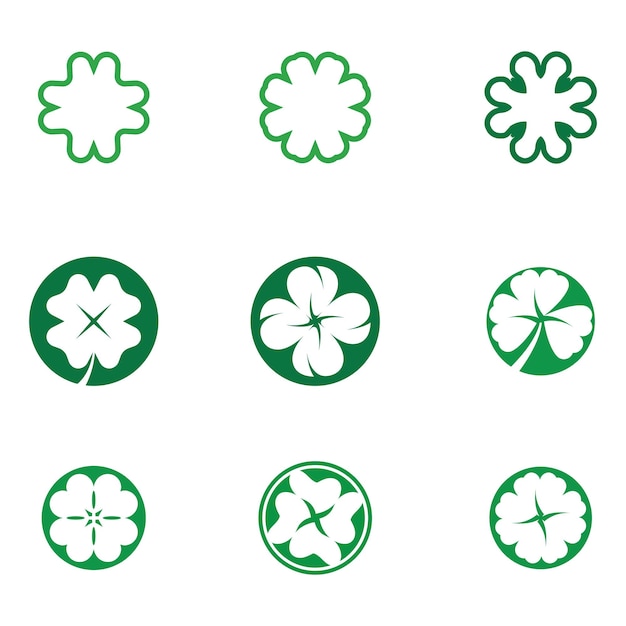 Vector set of clover leaf logo icon vector illustration template design