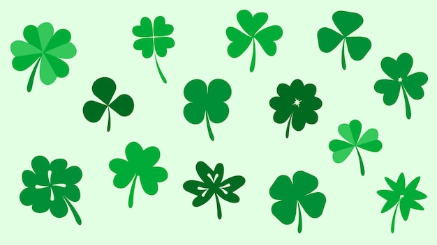 Set of clover leaves for decoration in st Patrick's day