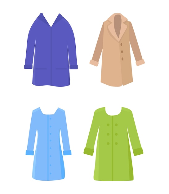 Vector set of coat