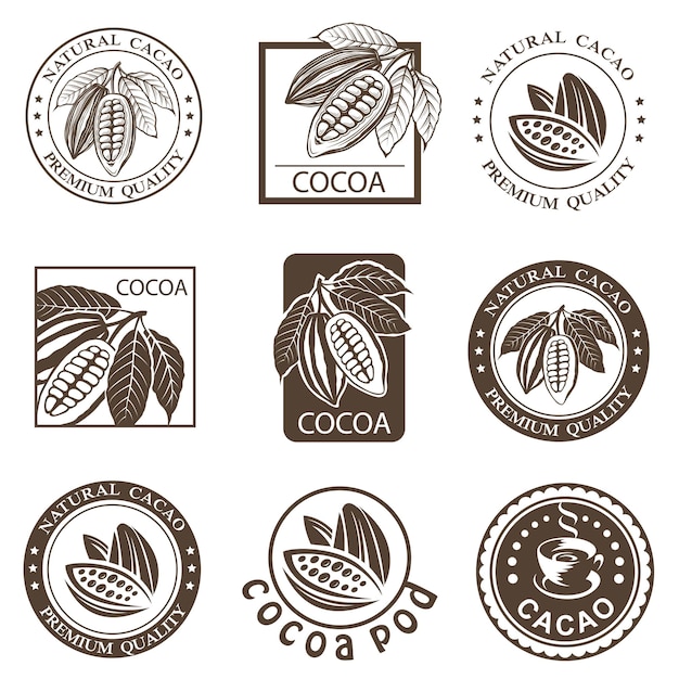 set of cocoa labels