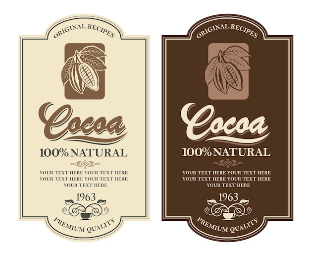 set of cocoa labels