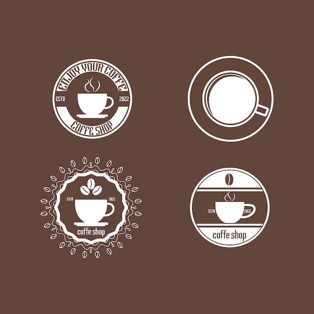 Set of coffe cup icon vector illustration template design