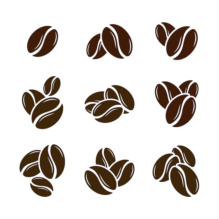 Vector set coffee beans vector