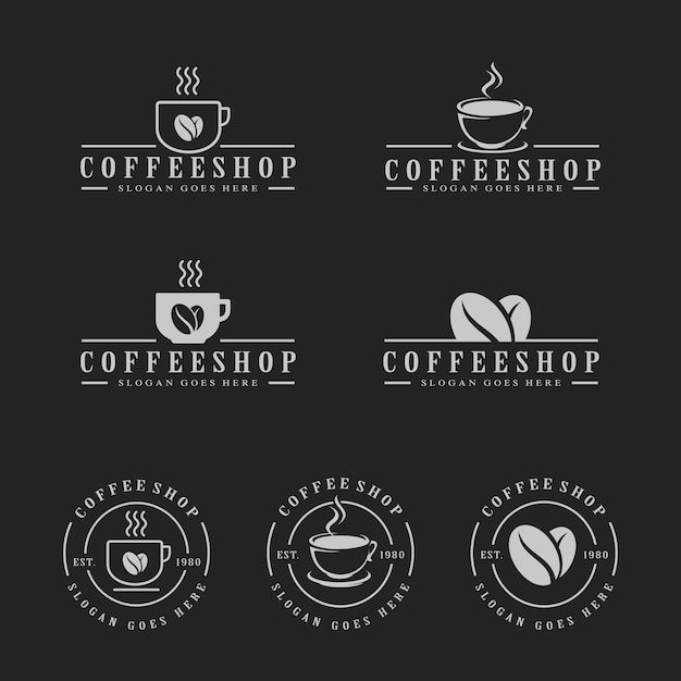 Набор шаблонов логотипов кофе, кофе