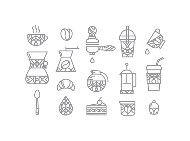 Set coffee icons