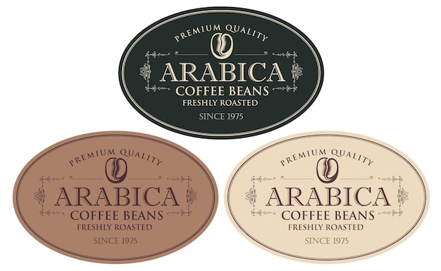 set of coffee labels