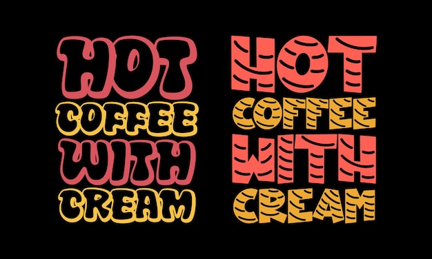 set of coffee lettering quote