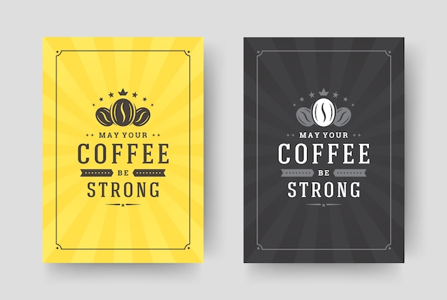 Set of coffee quote cards
