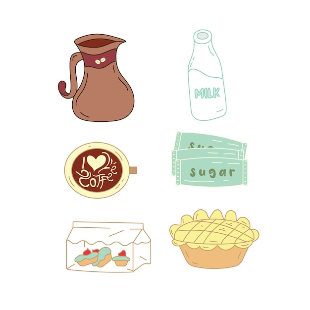 Vector set of coffee shop beverages collection