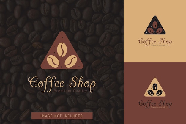 Set of coffee shop logo vector design templates with different color styles