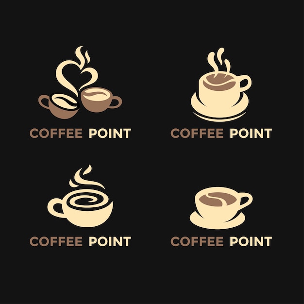 Set of coffee store logo design