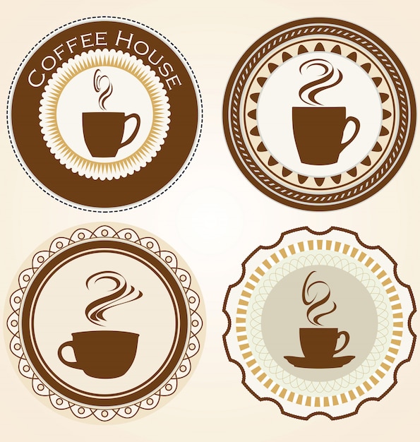 Vector set of coffee and tea labels