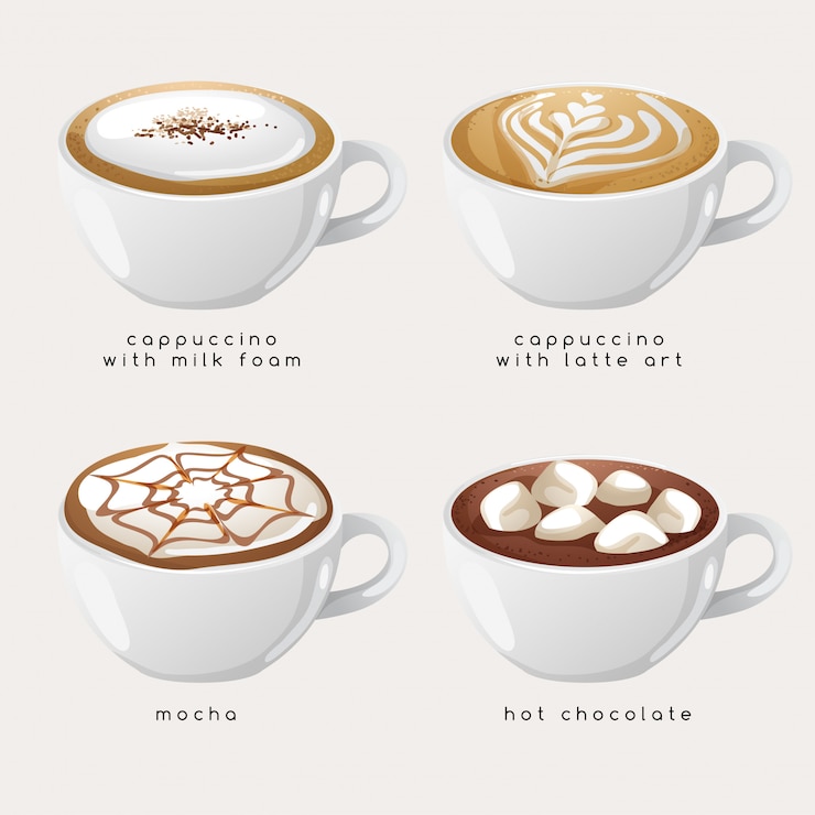 Vector コーヒーの種類のセット：イラスト