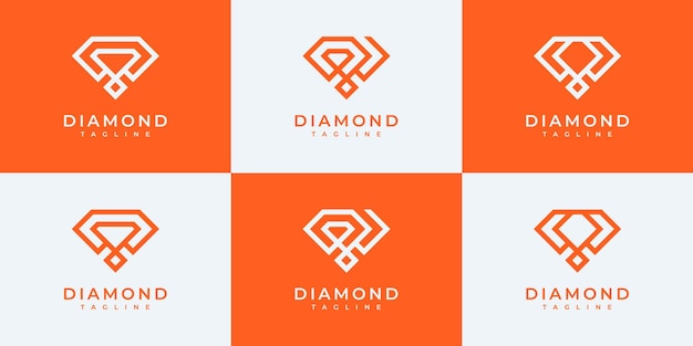 Set collectie diamant logo ontwerpsjablonen.