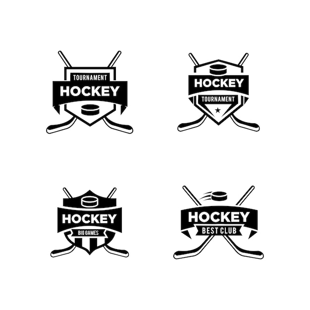 Vector set collectie hockey ijs team logo pictogram ontwerp