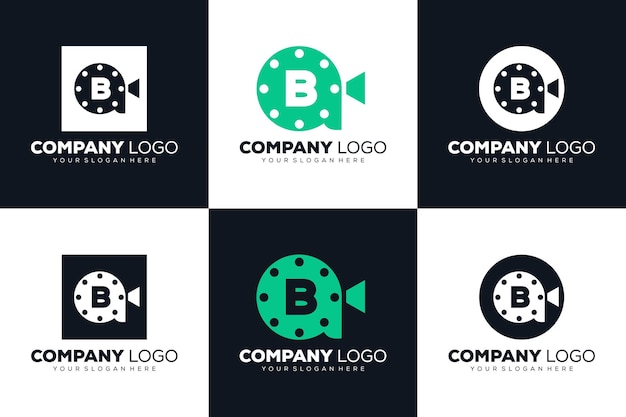set collectie Letter B eerste logo voor ontwerpsjabloon voor bioscoopfilm en videografie