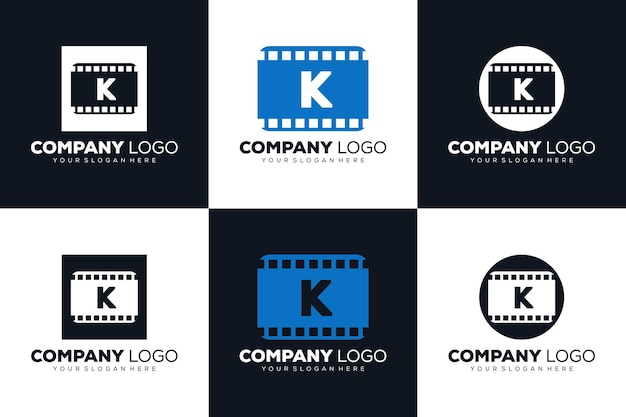 set collectie Letter K eerste logo voor Cinema film en videografie ontwerpsjabloon