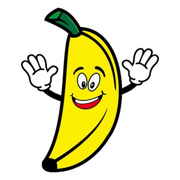 Set collectie van schattige banaan mascotte ontwerp karakter geïsoleerd op een witte achtergrond