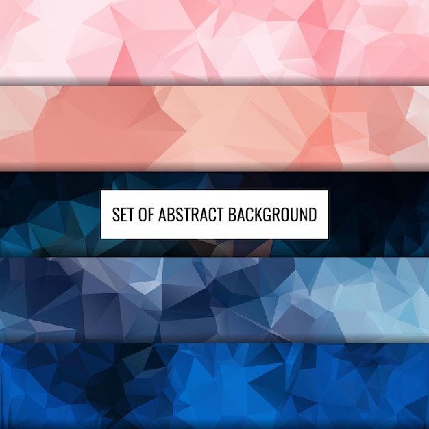 Vector set collection of abstract color polygon background design