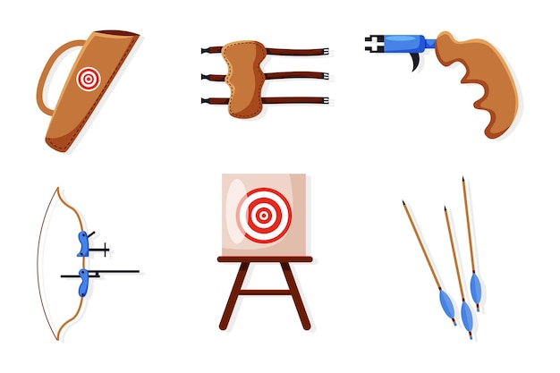 Set Collection of Archery Sport Element