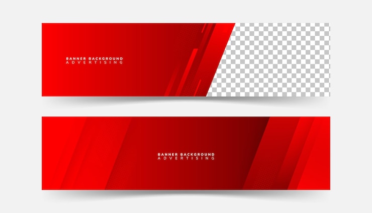 Vector set collection banner background red gradient busines adverstising template editable abstract