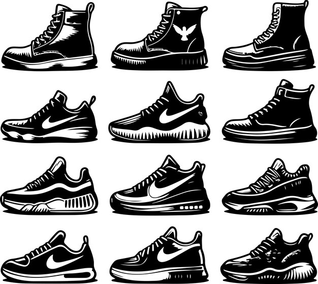 Set collection casual sport shoes vector design