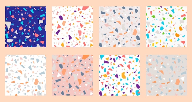 Impostare la raccolta di coloratissimi frammenti di pietra senza cuciture imitazione di terrazzo veneziano pattern