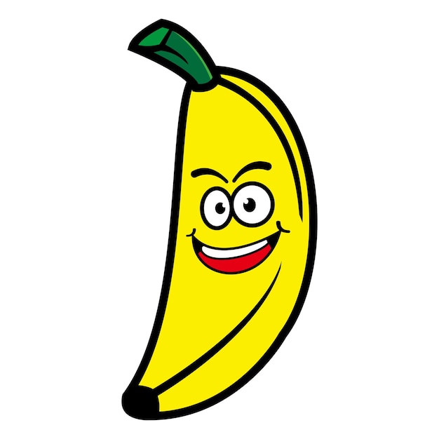 Set collection of cute banana mascot design character Isolated on a white background