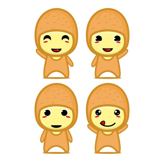 Impostare la raccolta di simpatici personaggi di design mascotte di patate isolati su uno sfondo bianco