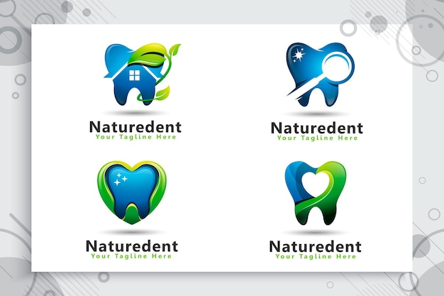 Set collection of dental care logo