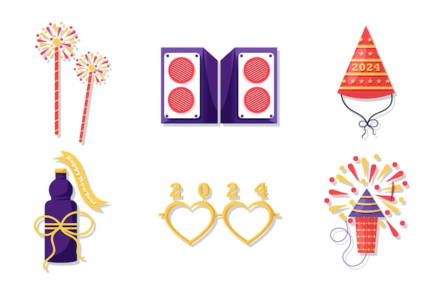 Set Collection of New Year Party Element