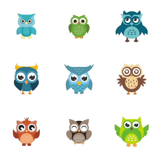 Set collection of owl logo design