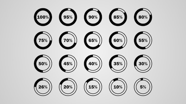 Set Collection Progress Loading Bar Lighting Glow Vector Design Style