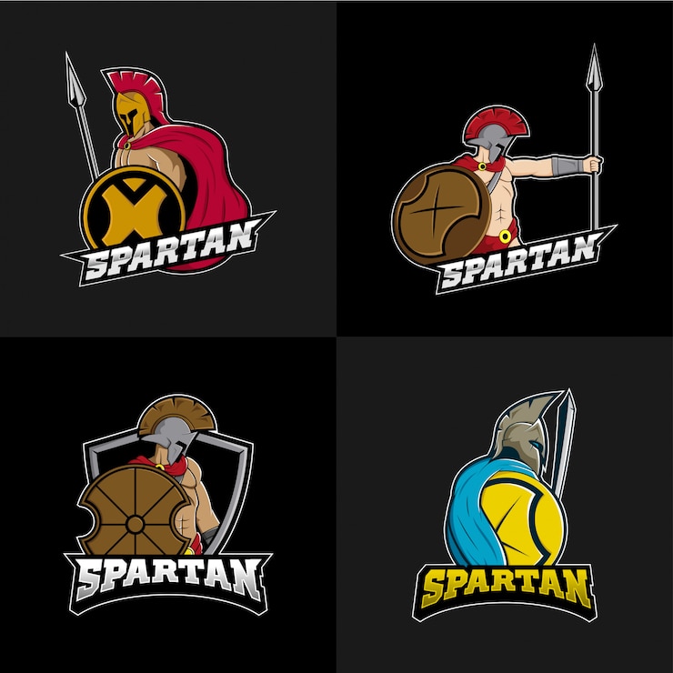 Вектор набор коллекции spartan esports logo