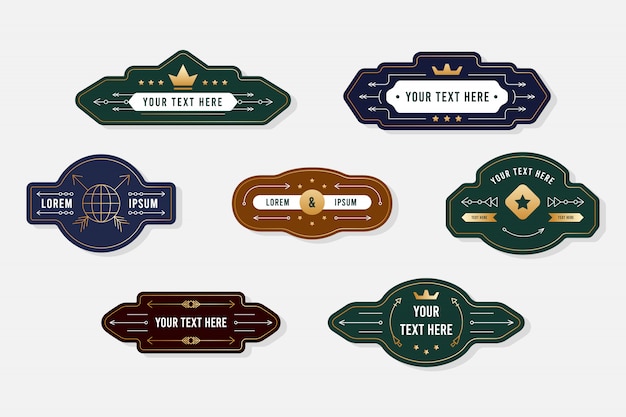 Set of collection vector vintage modern hipster badge