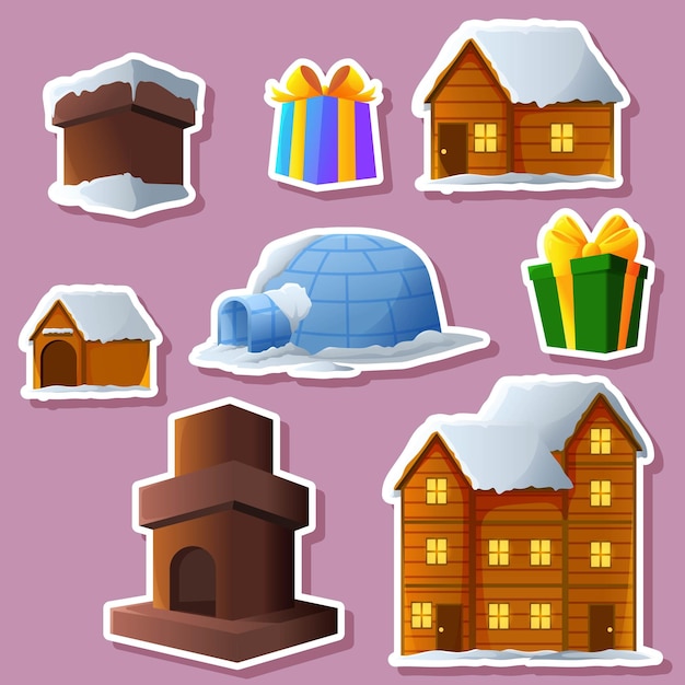 Set Collection of Winter Sticker