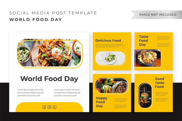 Vector set collection world food day instagram post design template